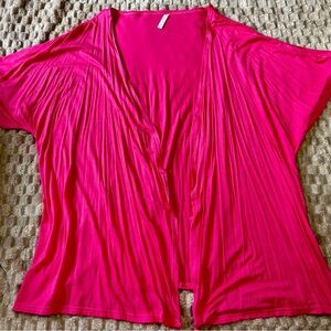 Vibrant Pink Open Front Cardigan